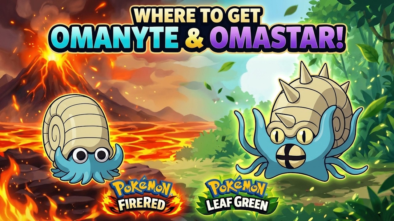 Где найти Оманайт и Омастар в Pokemon Fire Red и Leaf Green