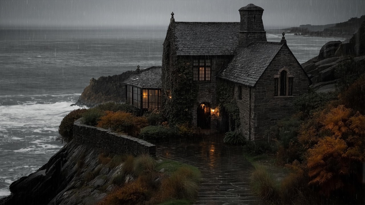 &ldquo;The Manor at the Edge of the Sea&rdquo; &mdash; A Stormy Evening Beyond the Cliffs | Dark academia