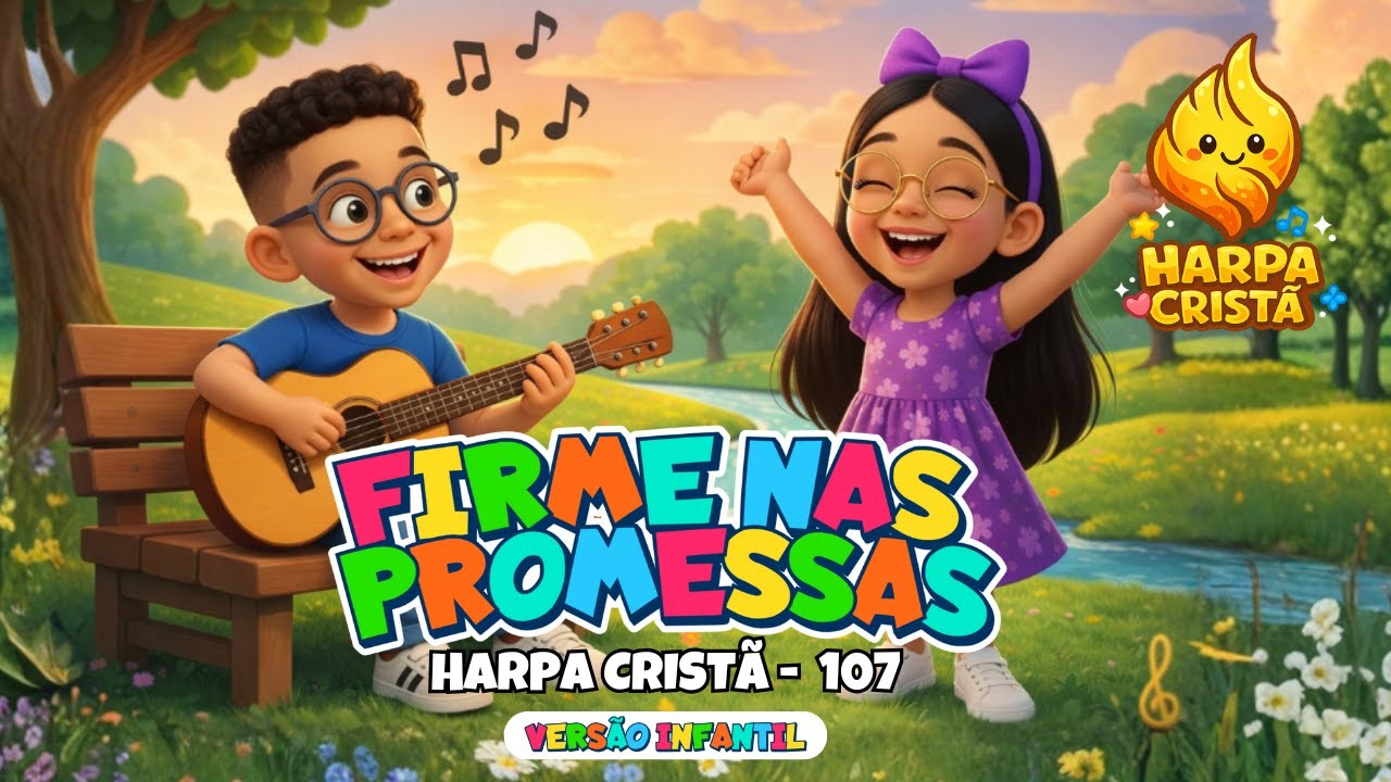 FIRME NAS PROMESSAS - HARPA CRISTÃ - 107 | HINOS DA HARPA CRISTÃ PARA CRIANÇAS [COM LETRA]
