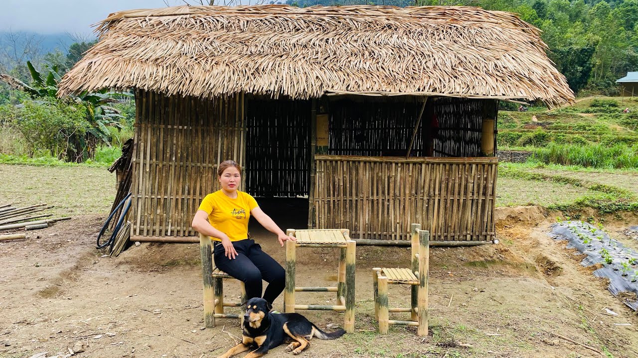 How to make Handmade tables and chairs from bamboo - free life - Trieu Thi Lieu