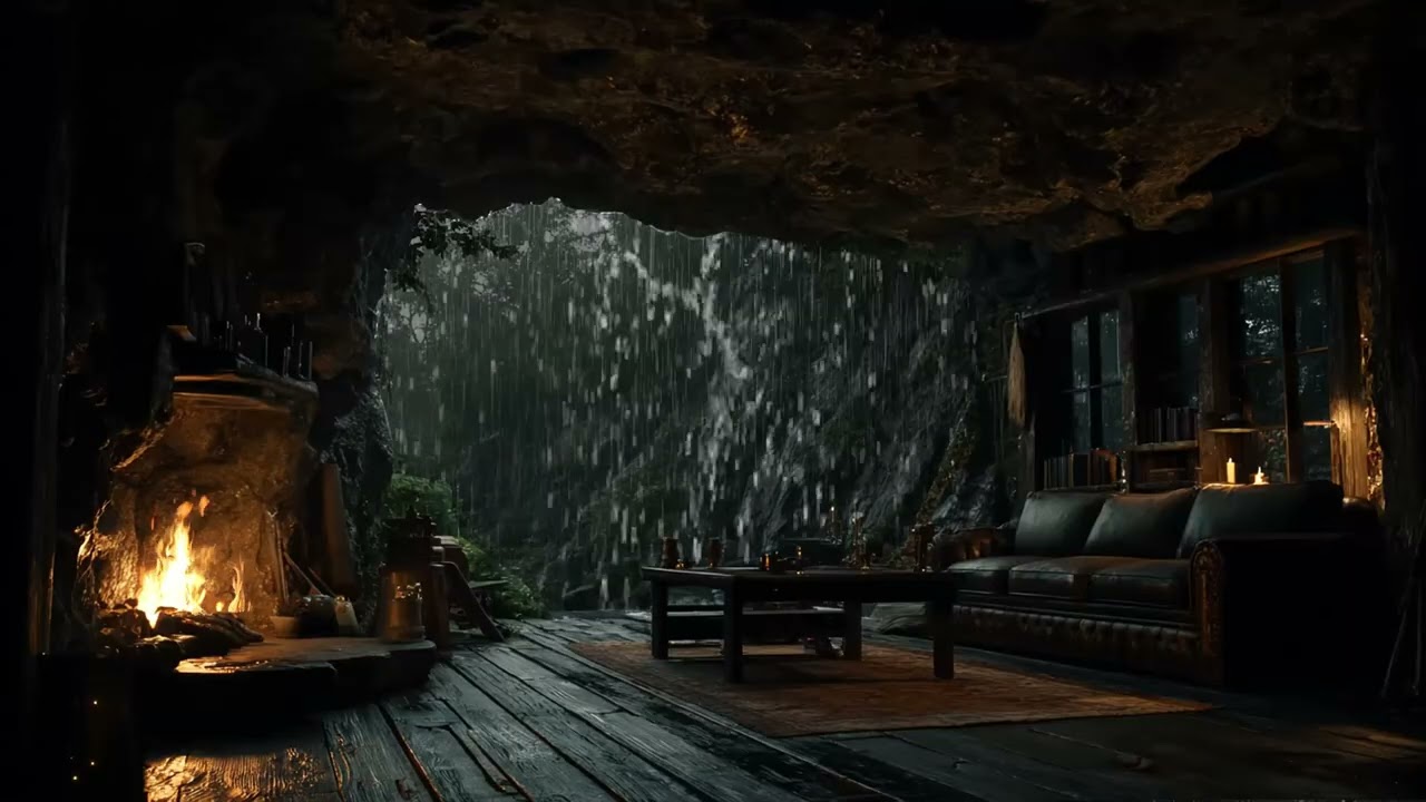 Rainy Night at Forest Cave | Natural Rain Sounds to Help You Fall Asleep Fast and Stay Calm