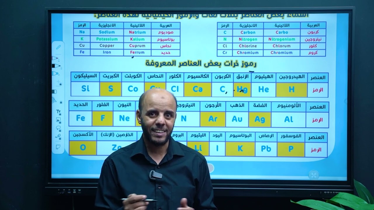 رموز العناصر  أولي اعدادي مع النجم الساطع مستر أسامه غنيم