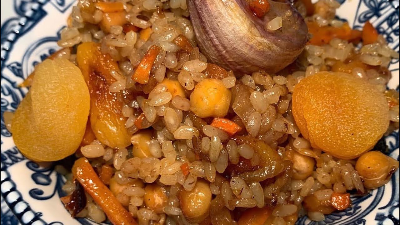 Вкусный Сладкий Плов с сухофруктами и нутом. Плов без Мяса. Постный Плов. 