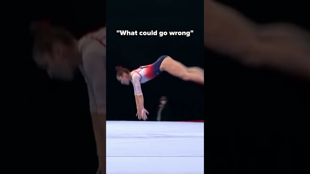 Thankfully she was mostly okay after this🙏 #gymnastics #floor #tumbling #injury #pain #sports
