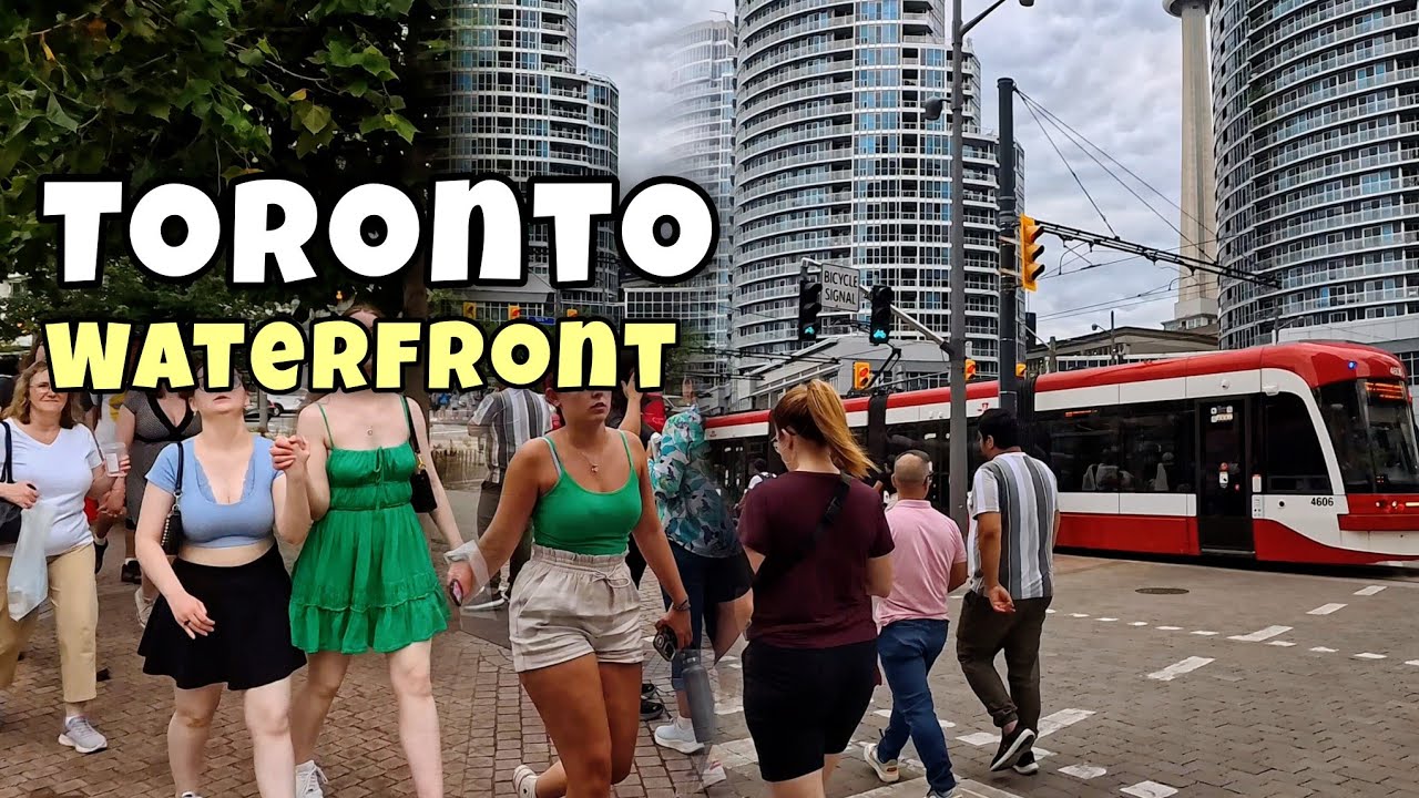 Toronto Waterfront Walking Tour Harbourfront Downtown Toronto Canada 4k