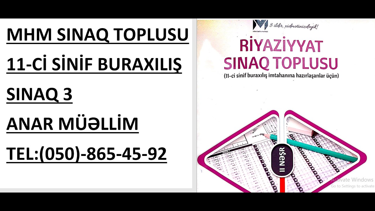 MHM 70 SINAQ 11-Cİ SİNİF BURAXILIŞ. SINAQ 3