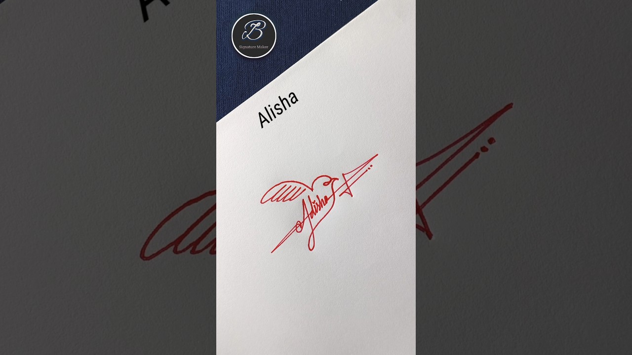 Sign your signature 'Alisha' #shorts #signature #howtosign