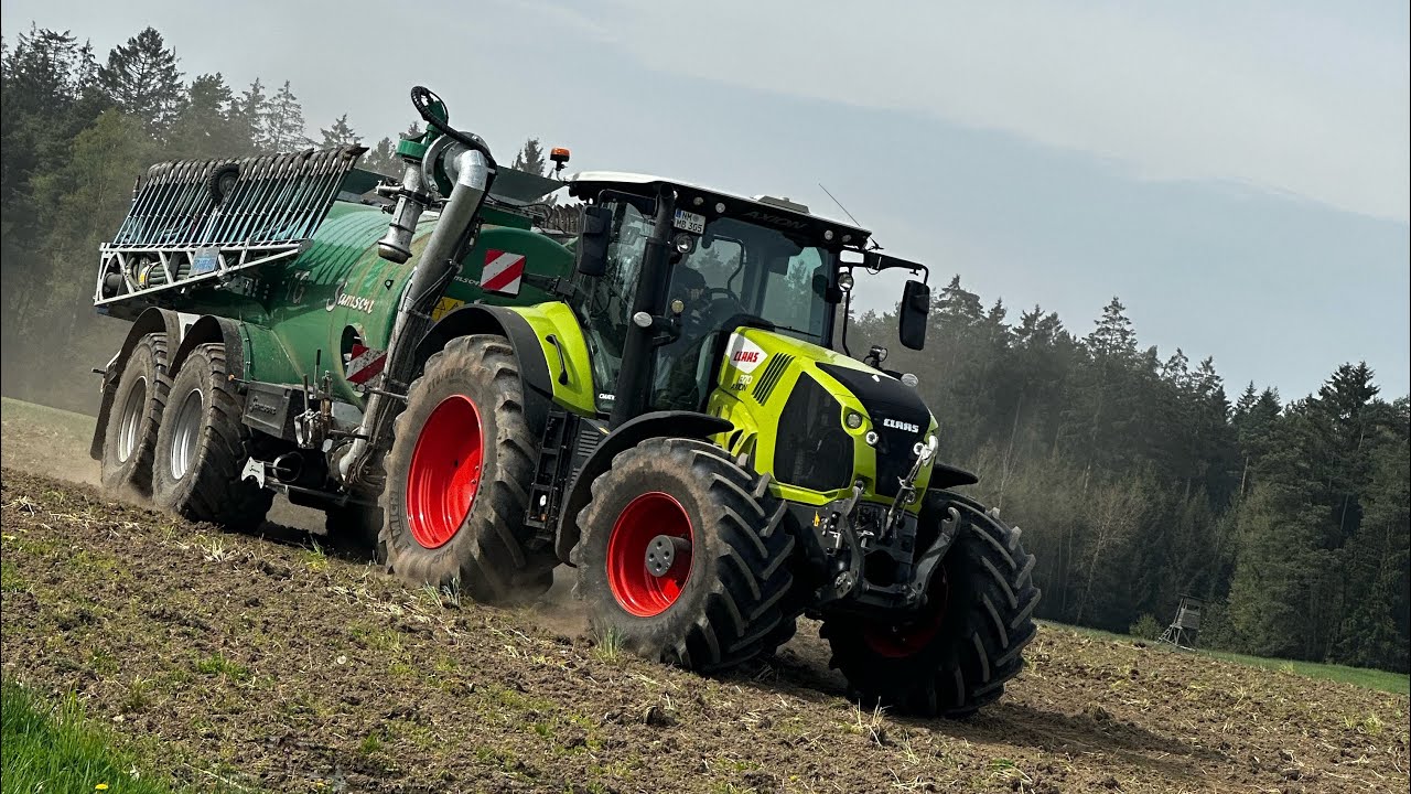 Gülle fahren mit Axion 870 und Samson TG 18