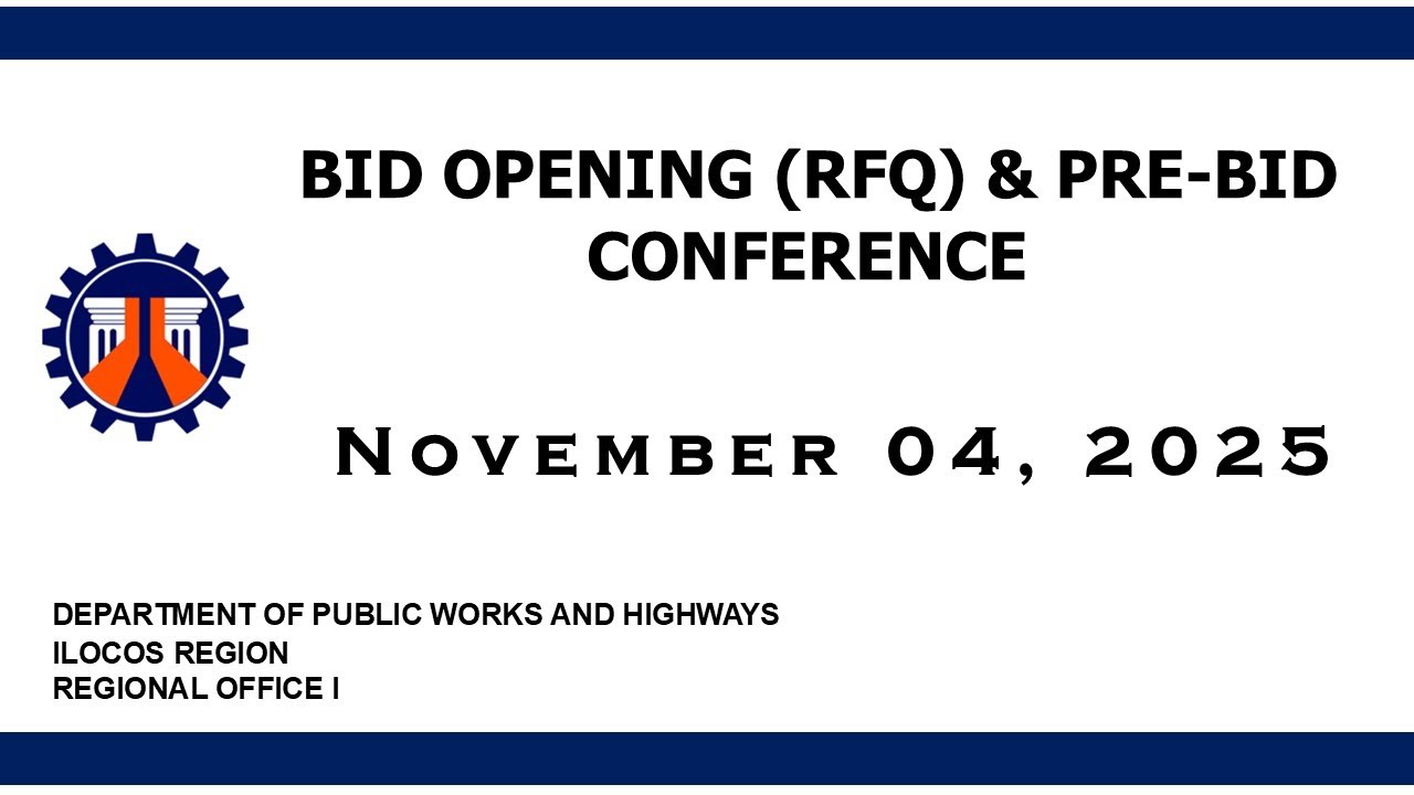 Procurement Livestream for DPWH ROI on November 04, 2025 (BID OPENING(RFQ) & PRE-BID CONFERENCE)