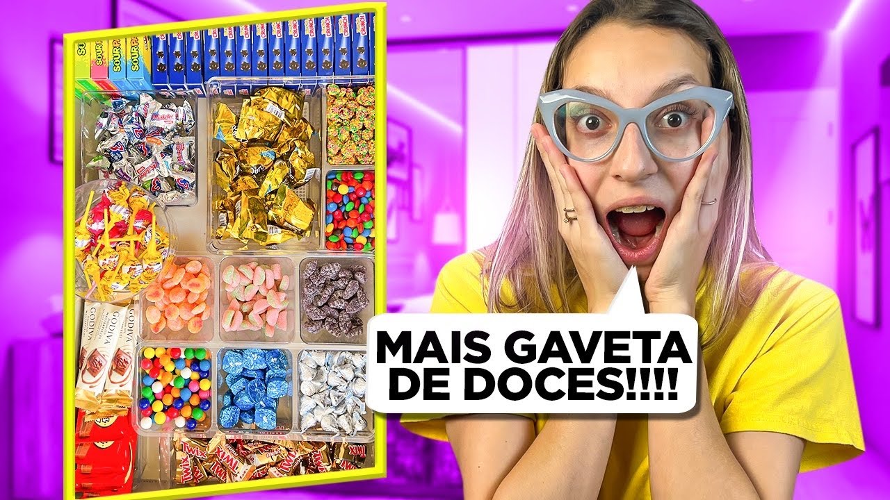 Fiz mais uma GAVETA SECRETA de DOCES deliciosos dos EUA e do Brasil - MUITO SATISFATÓRIA