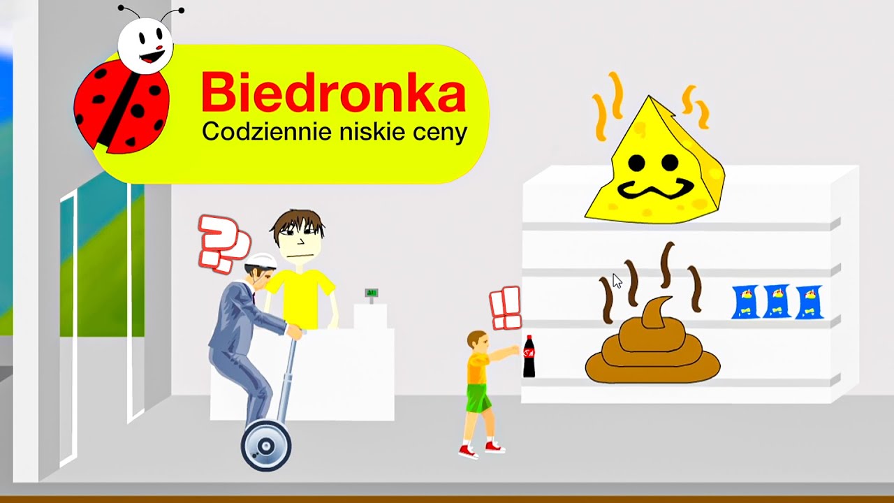 Tak wyglądają zakupy w Biedronce w Happy Wheels...