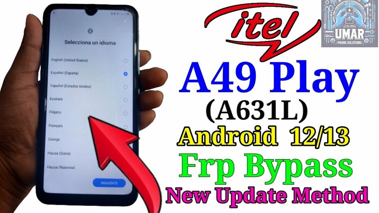 ITEL A49 PLAY (A631L) frp bypass solved/ Unlock googel account from itel A49,A58,A58lite A631L