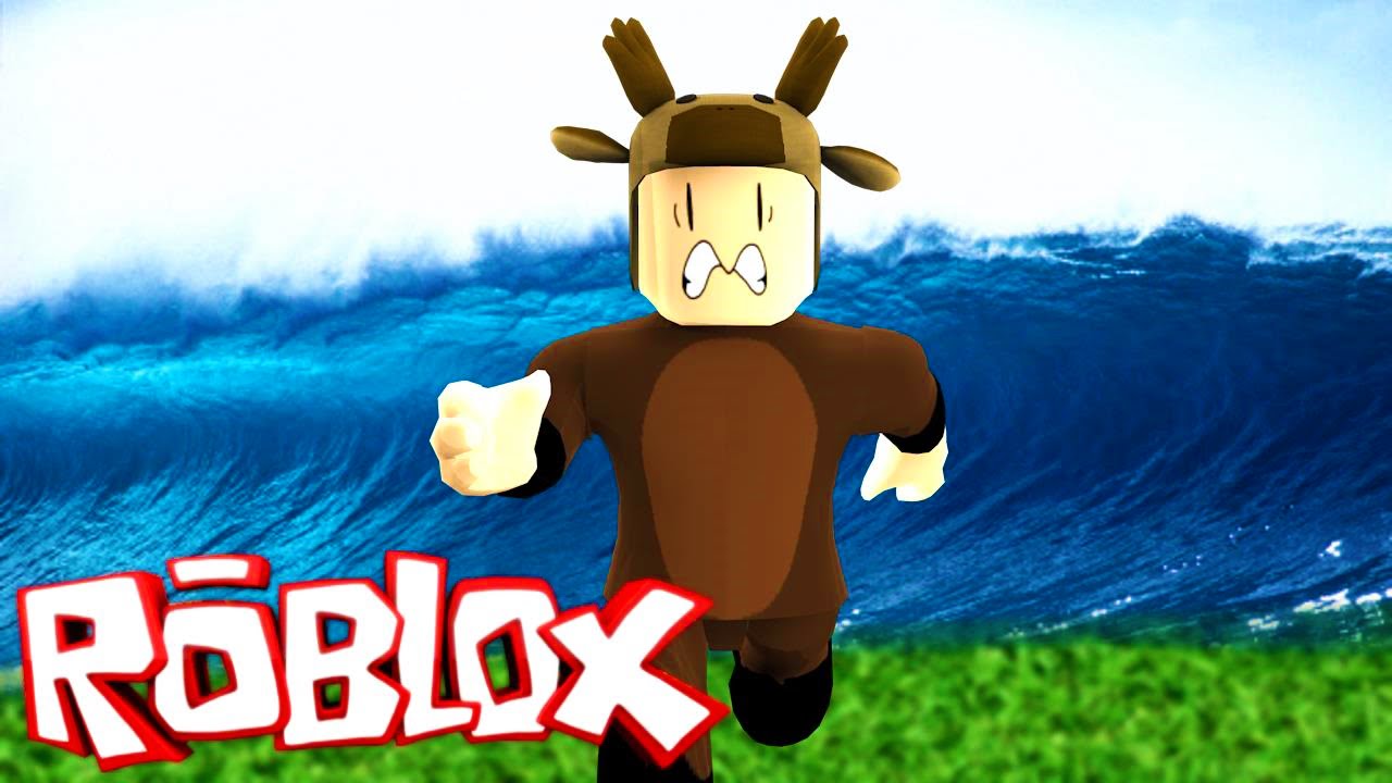 RUNNING FROM THE FLOOD IN ROBLOX! (FLOOD ESCAPE)