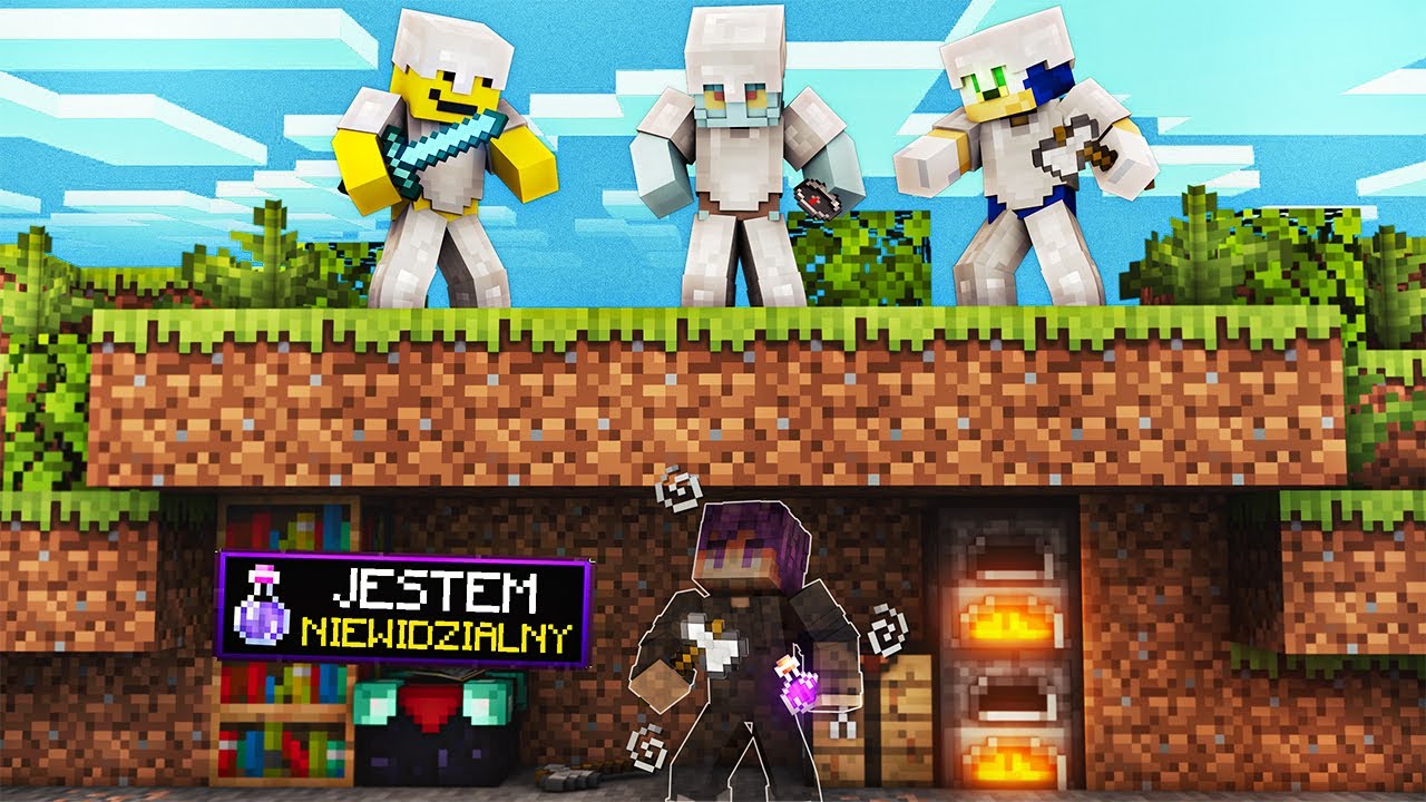 MINECRAFT MANHUNT, ale gdy kucam JESTEM NIEWIDZIALNY