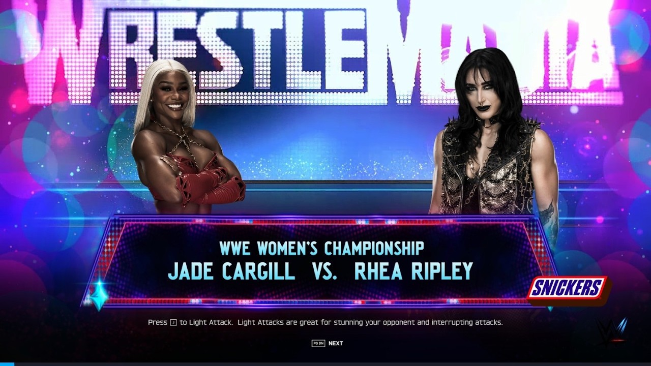 WWE 2K26 | Риа Рипли против Джейд Каргилл — Чемпионат WWE среди женщин | WrestleMania 42