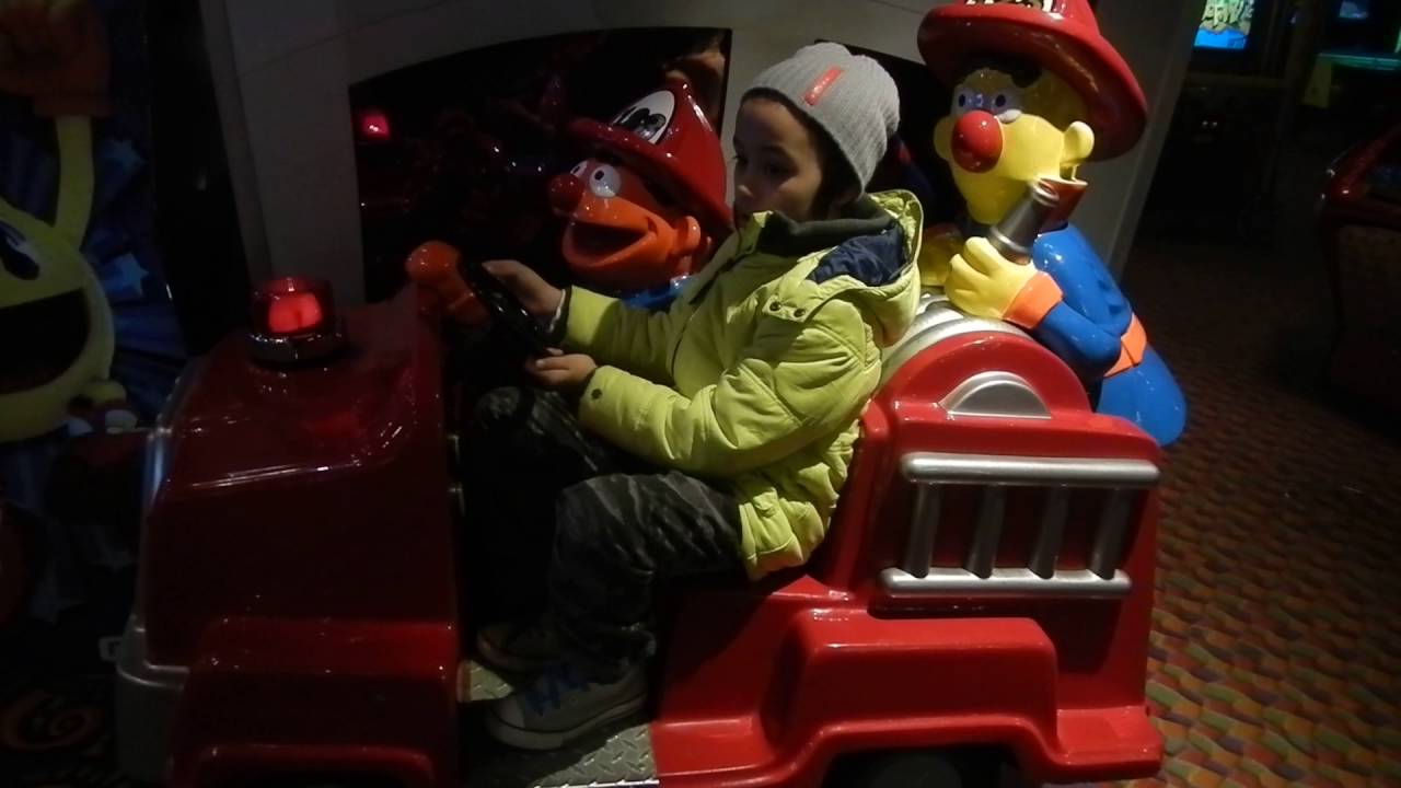 Ernie and Bert arcade firetruck ride