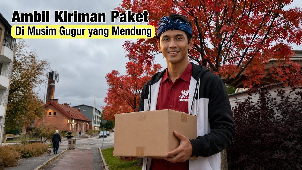 Suasana Swedia di Musim Gugur yang Mendung II Ambil Titipan Paket ke Minimarket #WNI