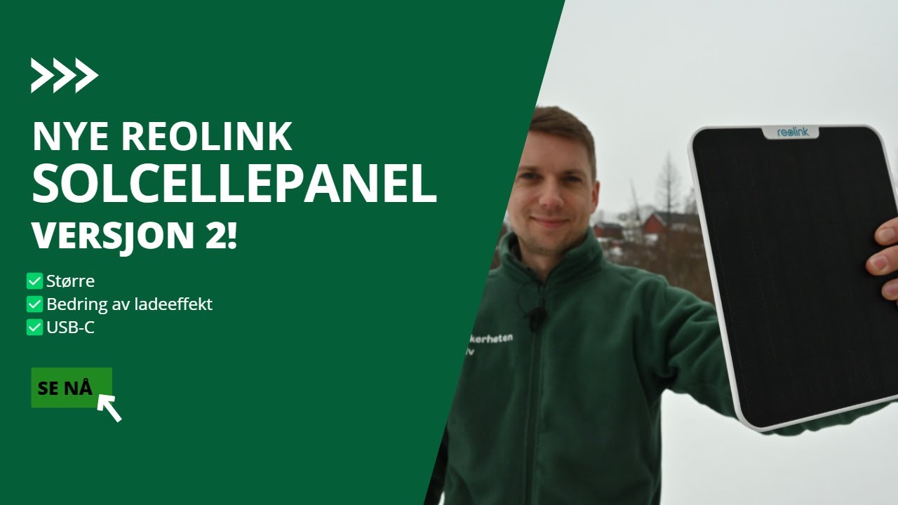 Reolink Solcellepanel V2 | St&oslash;rre og mer ladeeffekt I USB-C