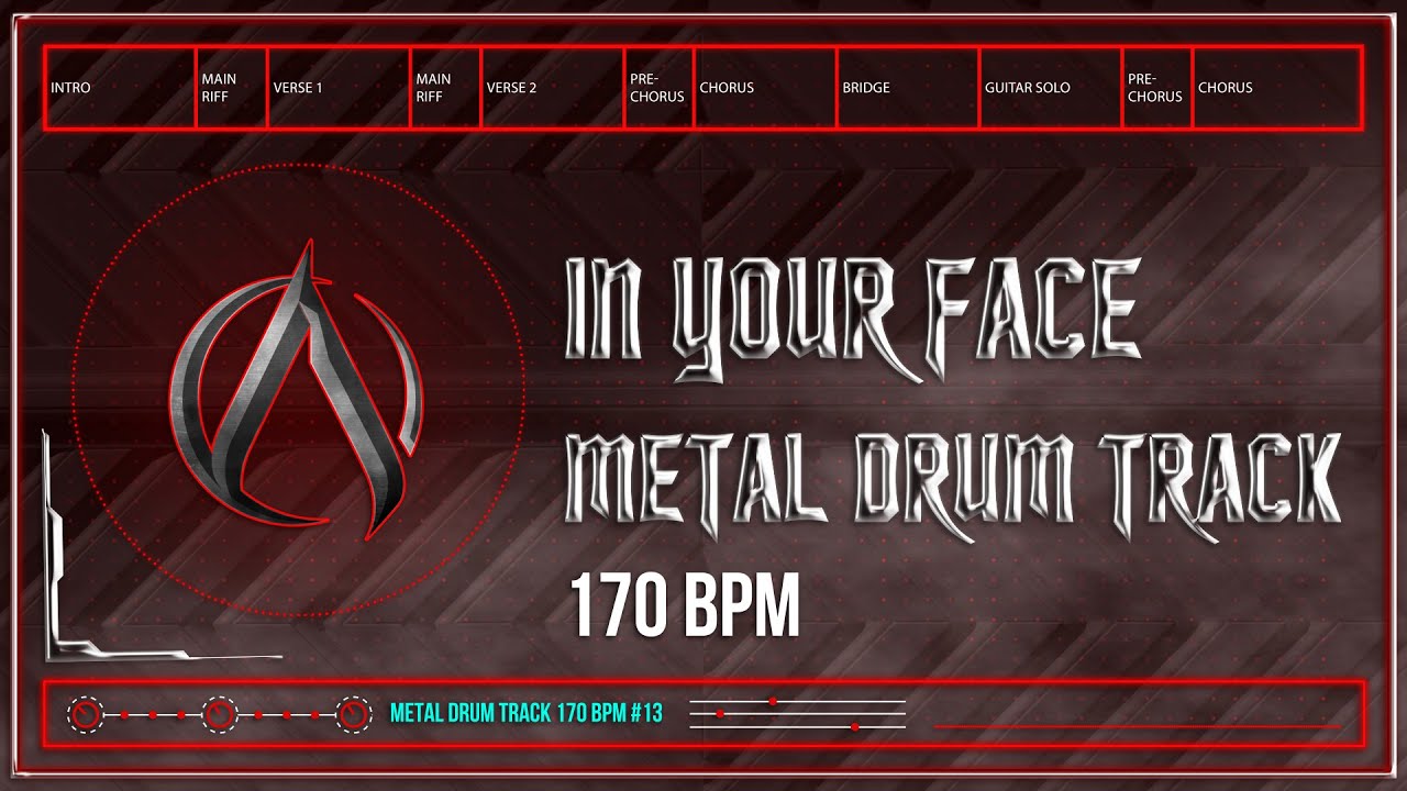In Your Face Metal Drum Track 170 BPM | Preset 3.0 (HQ,HD)