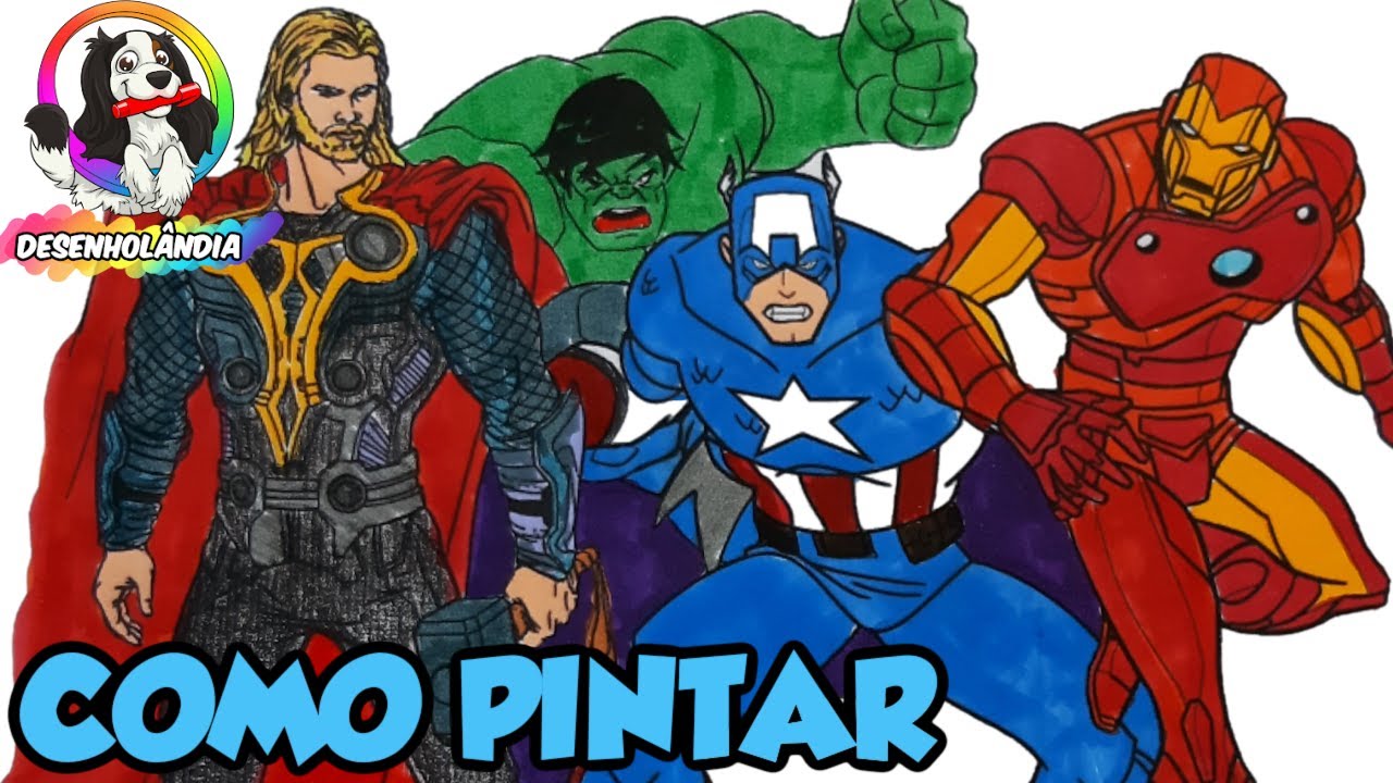 Pintura de Desenho animado de super heróis | Vídeos Educativos | Aprender as Cores em Português