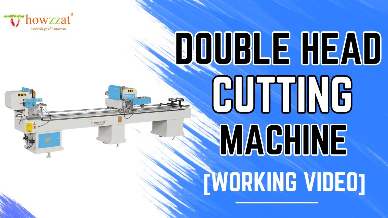Double Head Cutting Machine [Working Video] UPVC Window & Door Making  Machine 