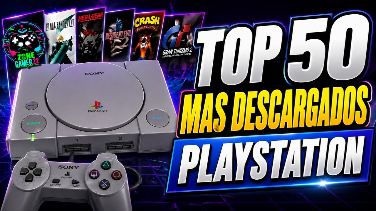 TOP 50 JUEGOS PS1🔥Los Más Descargados y Buscados de la Psx🎮🔥Pack Con EMULADOR CONFIGURADO FULL HD🔥