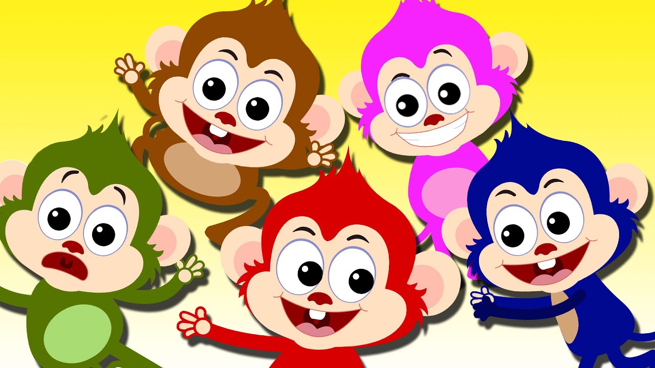 Five Little Monkeys 🐵 | Nursery Rhymes For Kids