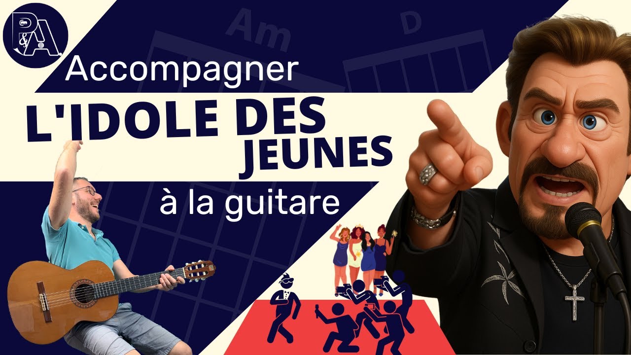 L'idole des jeunes (Johnny Hallyday) : rythmique simple et accords pour accompagnement guitare