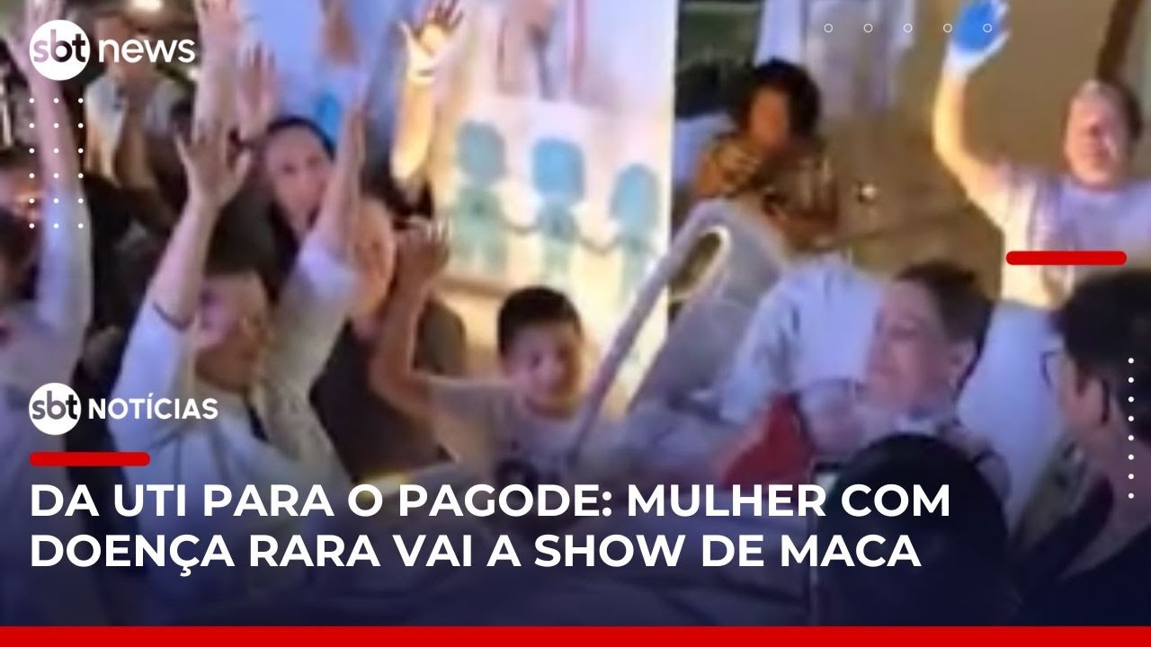 Em maca, paciente deixa UTI para curtir show de pagode no DF | #SBTNot&iacute;cias