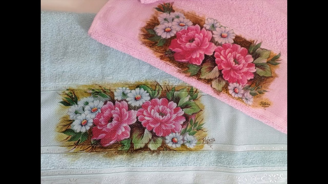 Diy. Decoupage em toalha de banho
