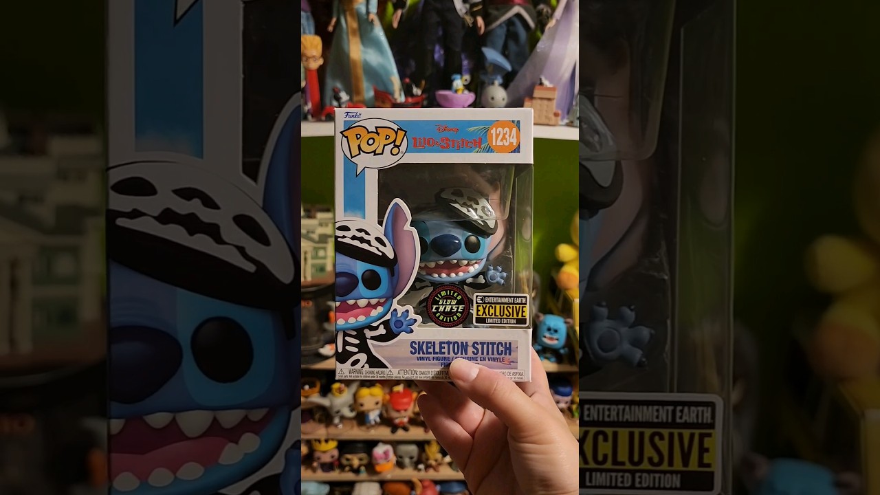 Day 11 of the 13 Frights of Halloween- Glow-in-the-Dark Chase Skeleton Stitch Funko Pop!💀🦴💙💚
