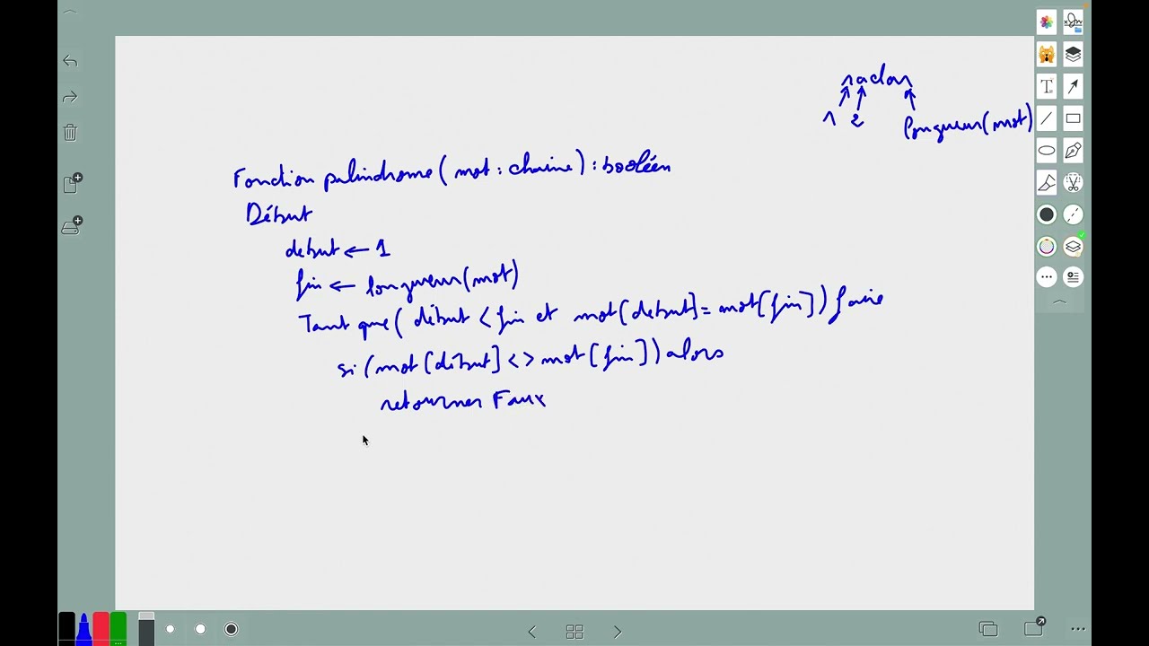 16-  Exercice Fonction palindrome شرح بالدارجة