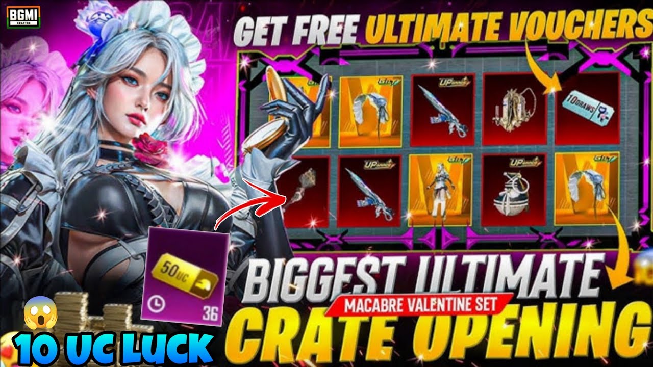 10UC Luck😱 New Ultimate Set Crate Opening || Macabre Valentine M762 Skin 10 UC Opening Trick