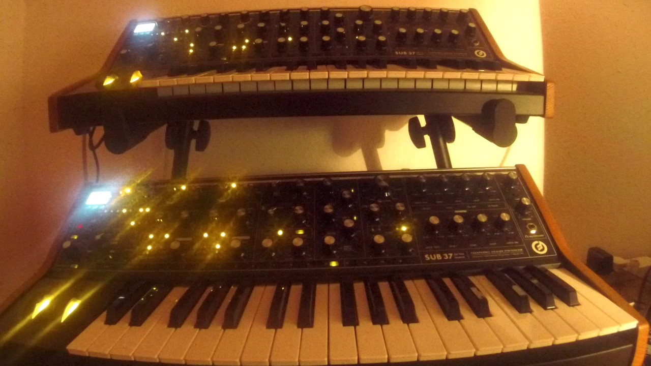Double Moog Sub 37, Double Note, 64-Step Sequence, with Trills ('Ratchet' function).