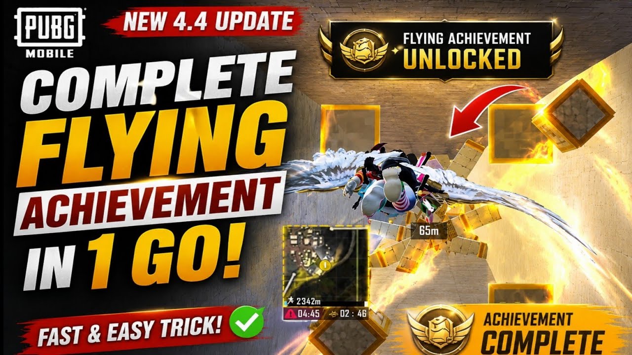 Complete Flying Achievement in 1 Go! (PUBG 4.4 Guide)