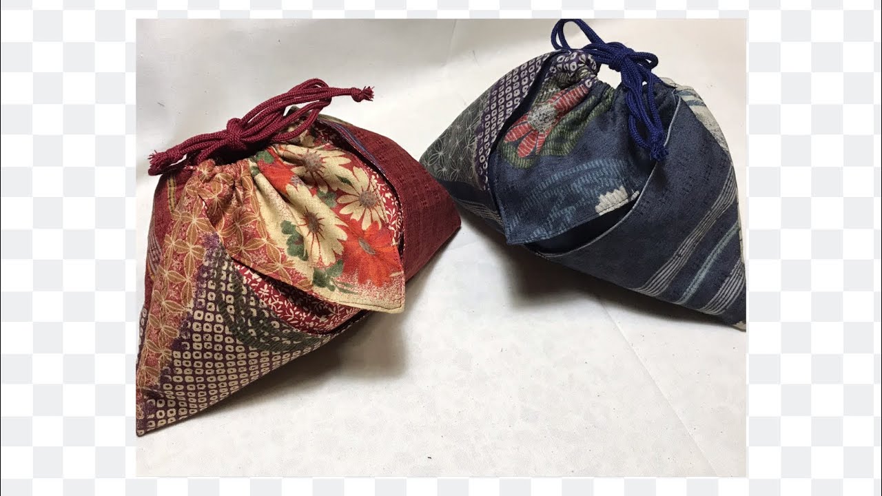 【手芸】和柄巾着袋の作り方　How to make a Japanese pattern drawstring bag