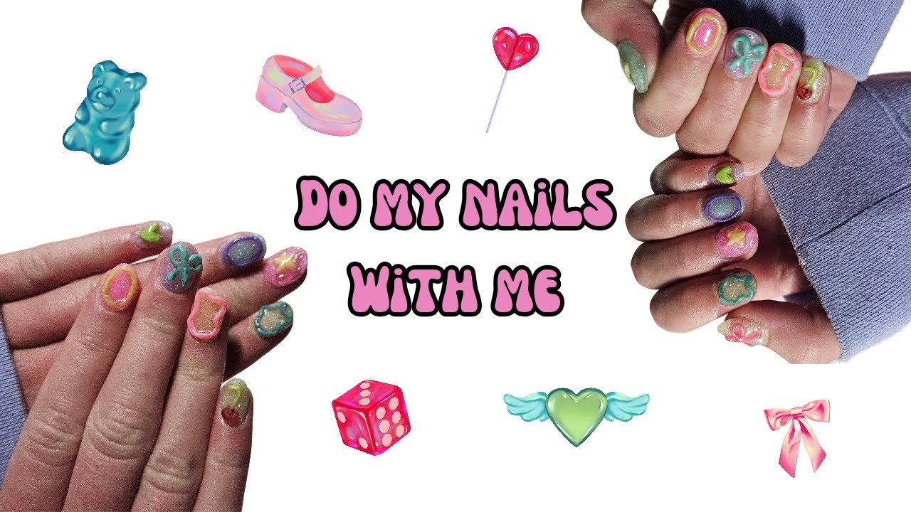 Do my nails with me! 🎀💅🏻🫧