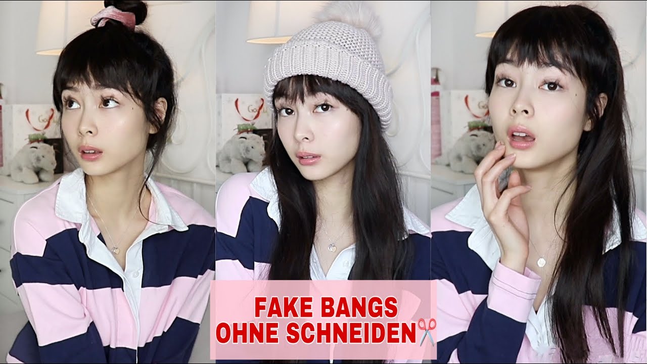 TOP 3 Methoden FAKE BANGS OHNE SCHNEIDEN | Gerader Pony mit Eigenhaar