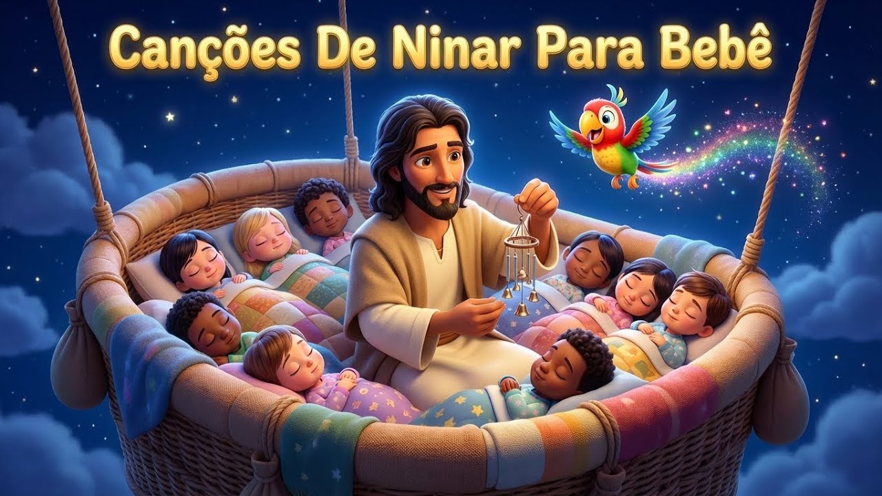Noite tranquila com violão cristão, Jesus respira junto e acalma seu bebê | Canção De Ninar Sem Voz