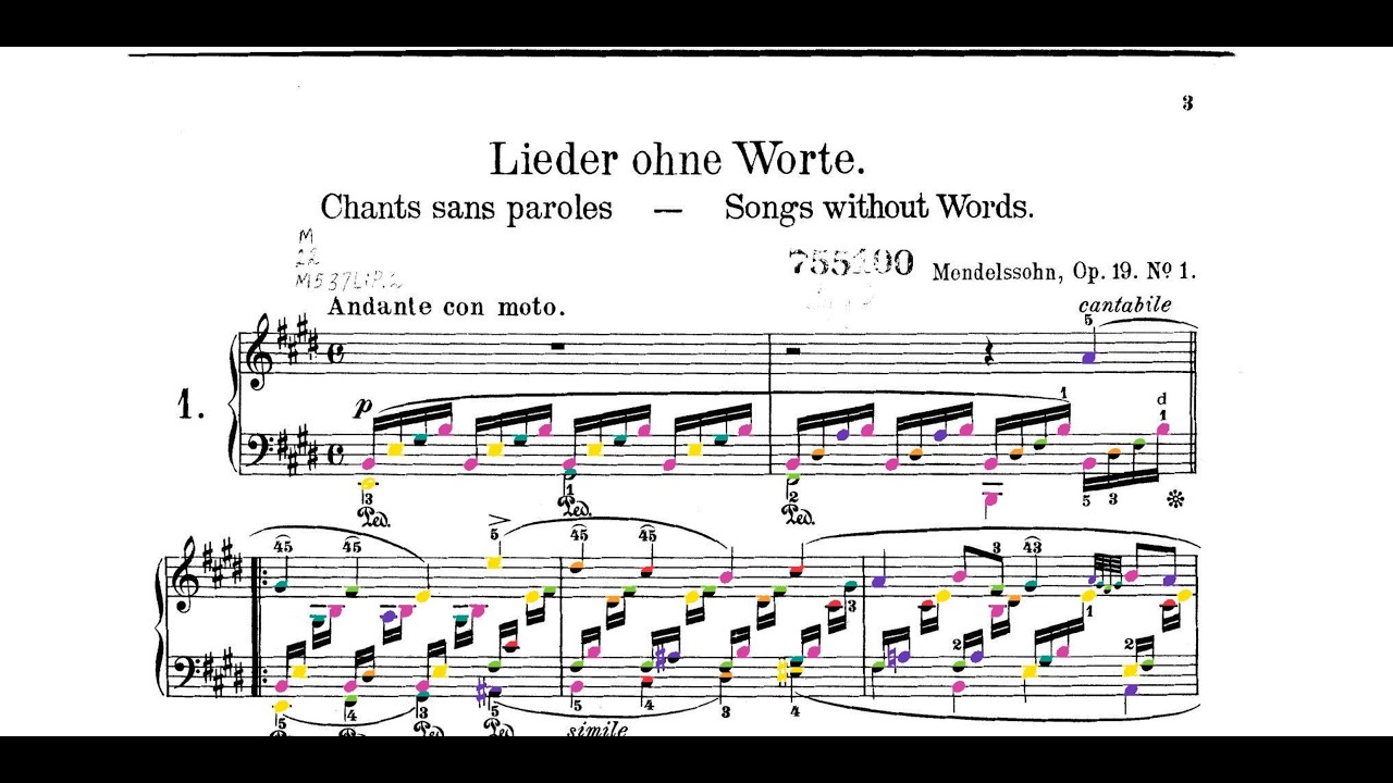 Mendelssohn - Songs without Words Op. 19 in color (Gortler)