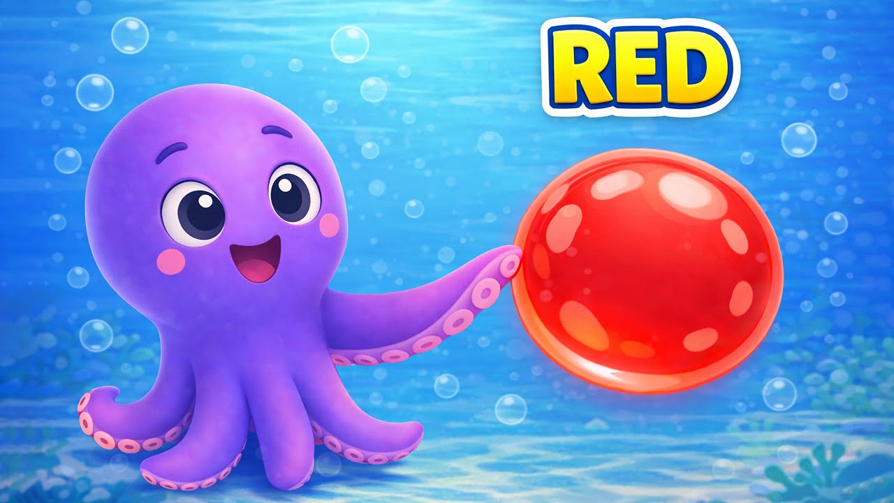 Learn Red Color for Kids | Red Song | Tako the Octopus Color Learning