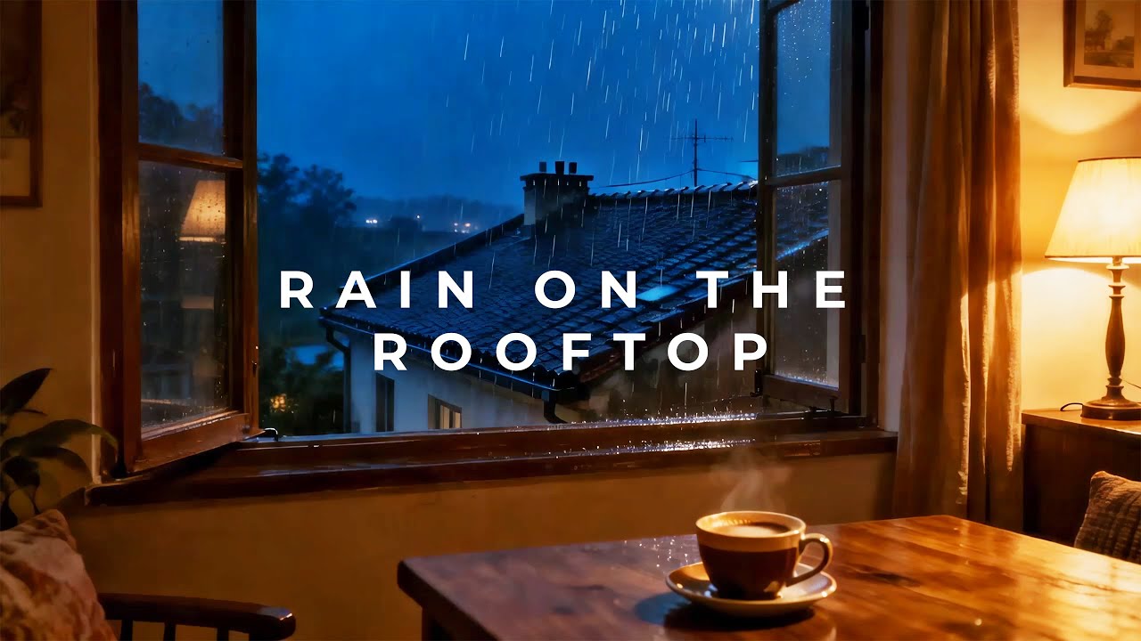 Rain on the Rooftop | Cozy Jazz for Late Night Focus & Solitude
