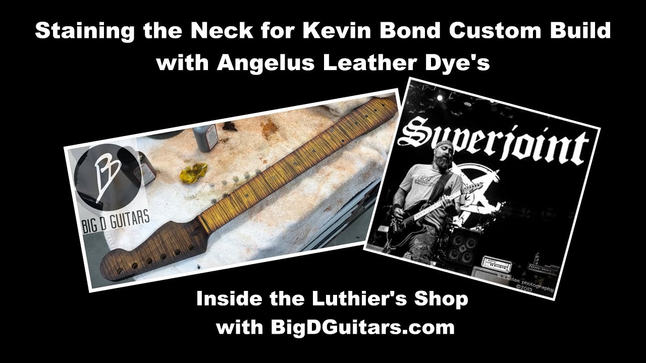 Tele Neck Stain with Angelus Leather Dyes - Kevin Bond Custom Build Part VIII