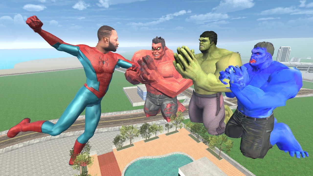 Franklin Become Spiderman to Stop Colorful Hulks - INDIAN BIKES DRIVING 3D