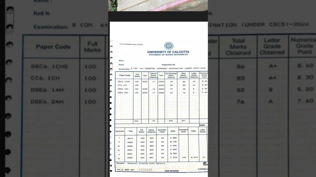 ||CU Marksheet with Supple||