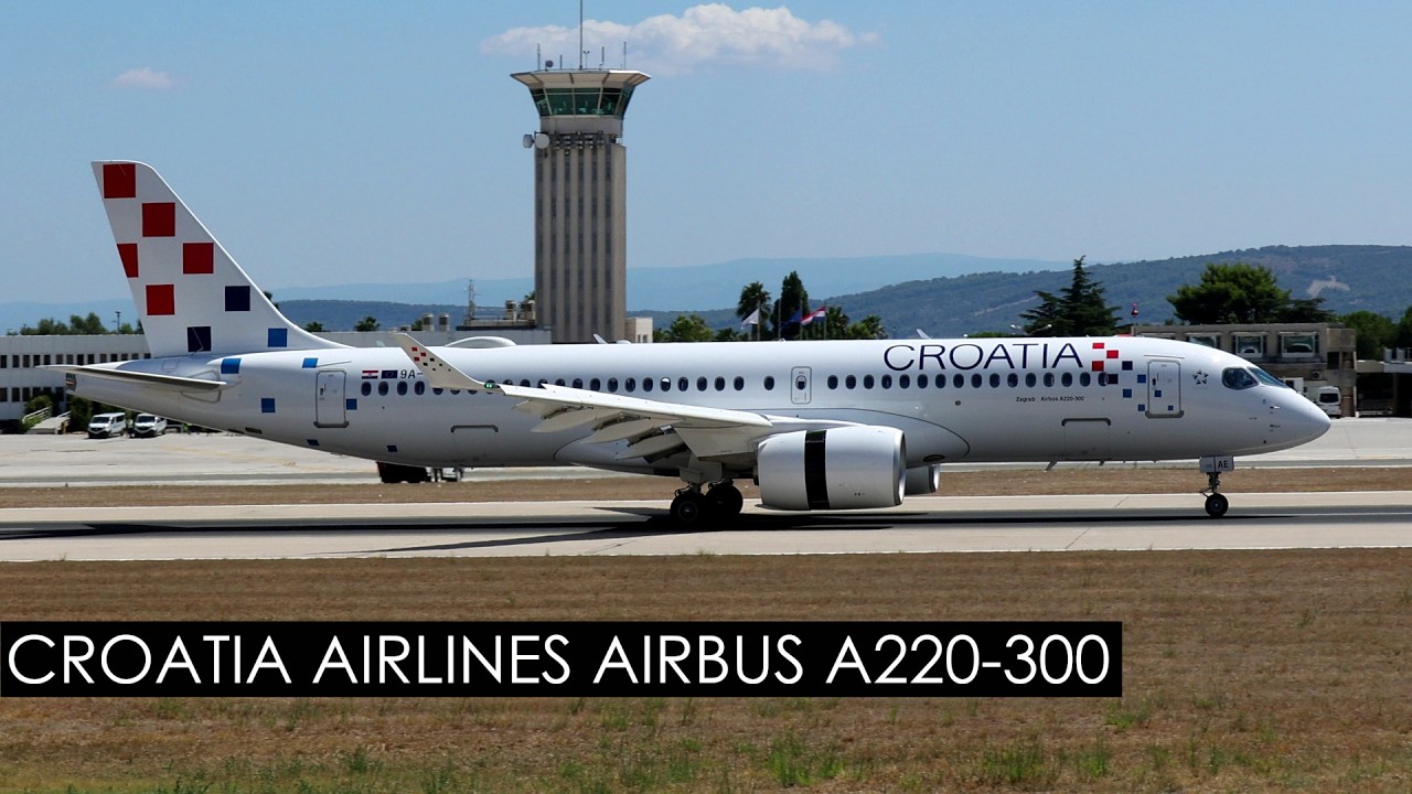 Croatia Airlines - NEW Airbus A220-300 - FIRST! Landing at Split Airport