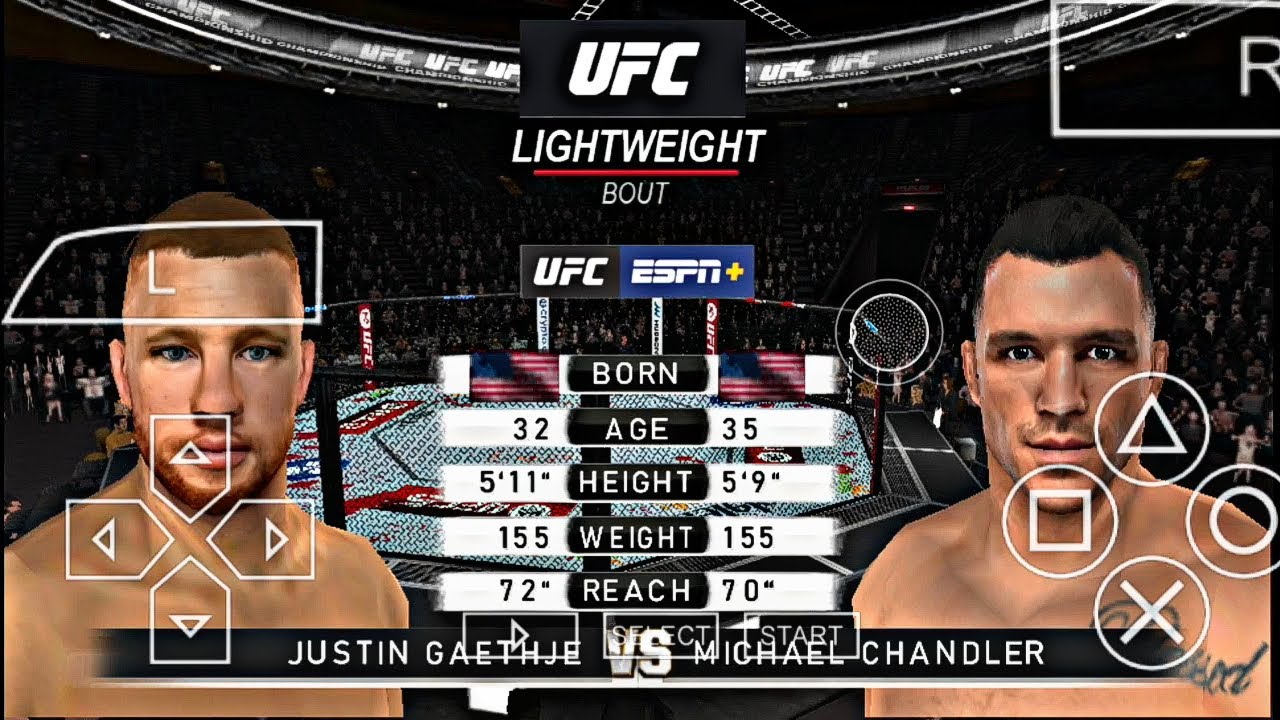 JUSTIN GAETHJE vs MICHAEL CHANDLER (UFC 5 MOD PPSSPP)