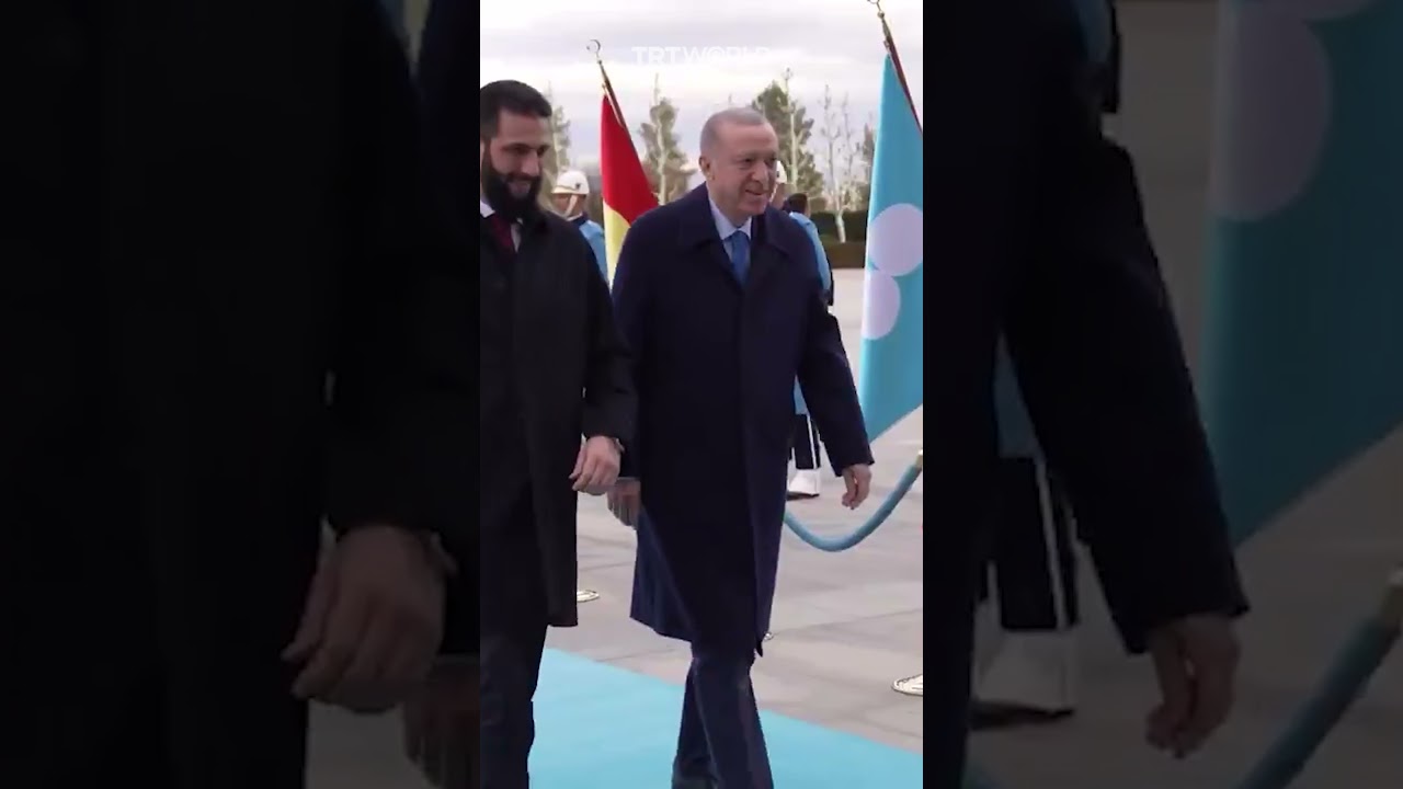 Erdogan welcomes Syria&rsquo;s transitional president in Ankara