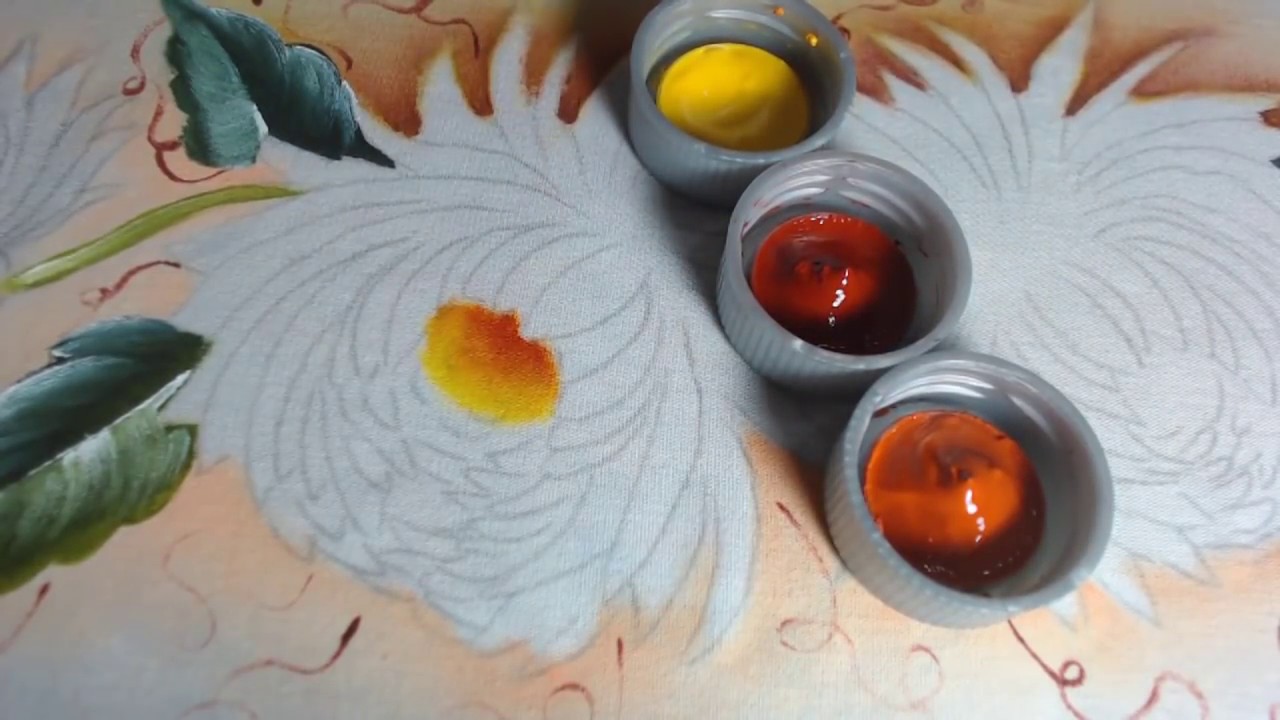 PINTURA EM TECIDO COMO PINTAR CRISÂNTEMO BRANCO