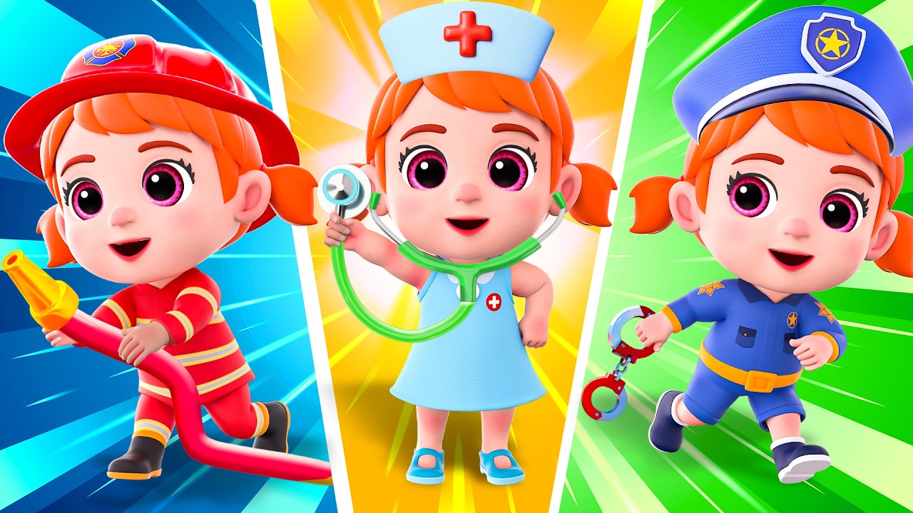 Canción de la Doctora, la Chica Policía y la Chica Bombero | Canciones infantiles para Niños | YoNeo